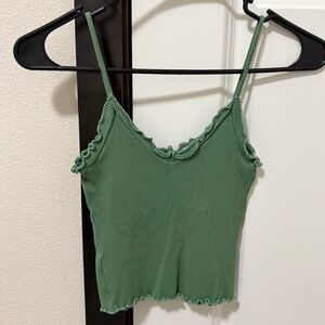 Green cropped tank